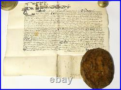 1600 Elizabeth I Letters Patent with Royal Great Seal intact Important #T142G