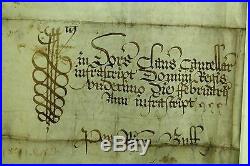1613 Antique English Land Transfer Manuscript Indenture on Vellum w. Seals