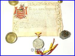 1662 Charles II Grand of Arms Illuminated Document & Seal JOHN GONNING Bristol