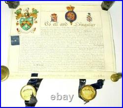 1811 Illuminated Grant of Arms 2 Seals Rev John Kirby Mayfield Sussex READ ALL