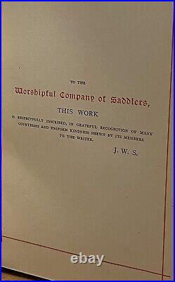 1889 History of Guild of Saddlers 1st Private Printing Signed Full Leather