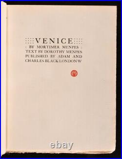 1904 Venice First Edition Limited Signed Mortimer Menpes