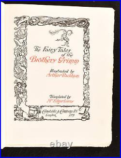 1909 The Fairy Tales of Brothers Grimm A Rackham E Lucas Signed 1st