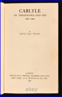 1923-9 5vol Carlyle David Alec Wilson First Edition Presentation Copy Signed