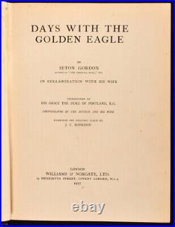 1927 Days with the Golden Eagle Seton Gordon Signed First Edition Illustrated