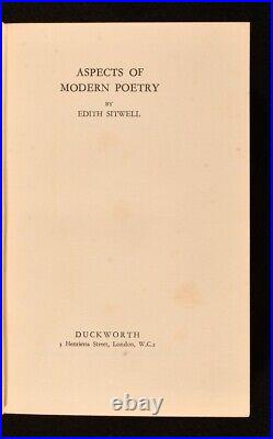 1934 Aspects of Modern Poetry by Edith Sitwell First Edition Signed