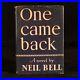 1938 One Came Back A Novel by Neil Bell Signed First Edition Scarce Dust Wrapper