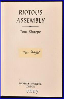 1971 Riotous Assembly Tom Sharpe Signed First Edition Dust Wrapper