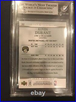 2007-08 UD First Edition Star Rookies Kevin Durant Auto RC Signed BGS