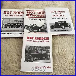 4 Author Signed DON MONTGOMERY 1st Edition Printed Hot Rod History Books Drake