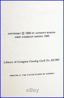 A Clockwork Orange Signed Anthony Burgess First Edition US 1st Printing Rare
