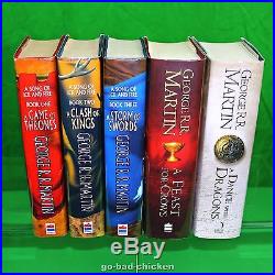 A Game Of Thrones by George RR Martin U. K. 1st First Edition Book Set Near Fine