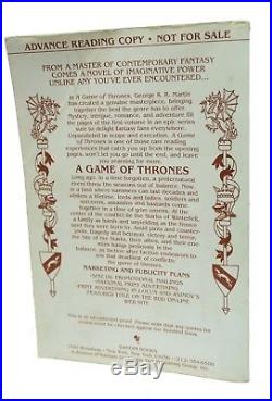 A Game of Thrones George R. R. Martin First Edition Advance Reading Copy