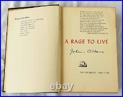 A RAGE TO LIVE by JOHN O'HARA 1949 1st Limited Presentation Edition AUTOGRAPHED
