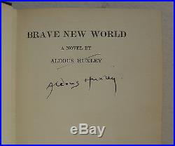 Aldous Huxley Brave New World 1932 Signed First Edition Chatto & Windus