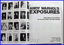 ANDY WARHOL SIGNED EXPOSURES First Edition 1979