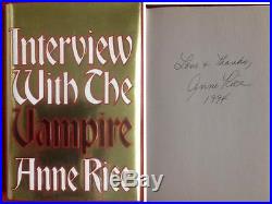 ANNE RICE SIGNED INTERVIEW WITH THE VAMPIRE FIRST EDITION