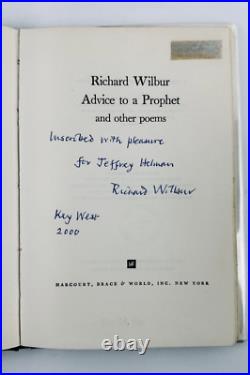 Advice To A Poet and Other Poems SIGNED by Richard Wilbur 1961 First Edition