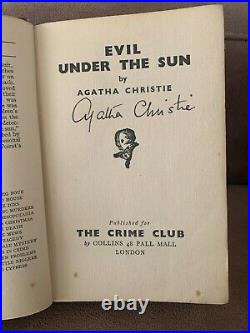Agatha Christie Signed Copy Evil Under The Sun. 1941 1st Uk, H/b + Fdj
