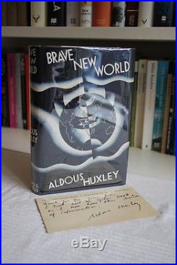 Aldous Huxley,'Brave New World', UK first edition 1st/1st, signed ephemera