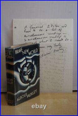 Aldous Huxley, Brave New World, UK first edition with original signed letter