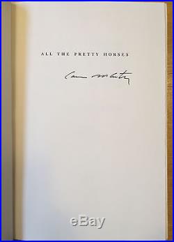 All the Pretty Horses, Cormac McCarthy. SIGNED First Edition, 1st Printing
