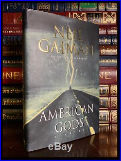 American Gods SIGNED by NEIL GAIMAN N/M Hardback 1st Edition First Printing