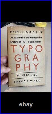 An Essay on Typography ERIC GILL SIGNED First Edition 193 1/500 Printing