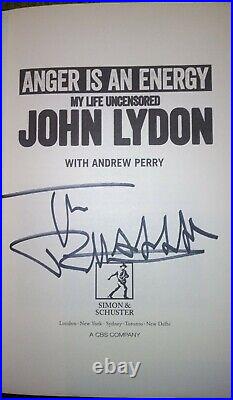 Anger Is An Energy My Life Uncensored by John Lydon 2014 1st/1st HB SIGNED