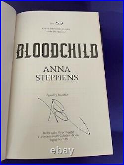 Anna Stephens signed Godblind Trilogy. Matching numbered first editions