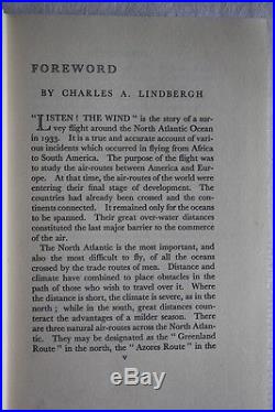 Anne Morrow & Charles Lindbergh,'Listen! The Wind', SIGNED UK first edition