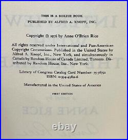 Anne Rice Interview with the Vampire SIGNED 1st 1st ARC / Preview Edition