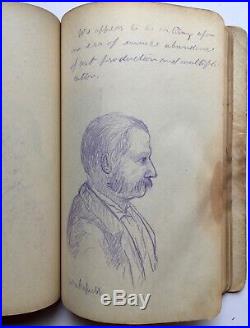 Antique 1878 Handwritten Manuscript Drawing Sketchbook Art Journal Lucas Baker