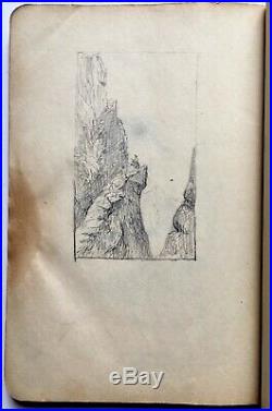 Antique 1878 Handwritten Manuscript Drawing Sketchbook Art Journal Lucas Baker