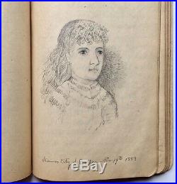 Antique 1880s Handwritten Diary Sketchbook Brooklyn NYC Templeton MA Lucas Baker