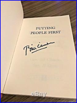 Bill Clinton Autographed Signed First Edition Book Putting People First -Al Gore