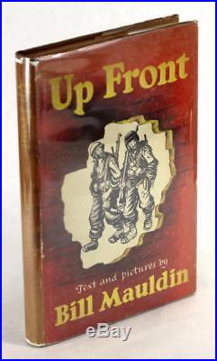 Bill Mauldin Signed withSketch First Edition 1945 Up Front WWII Cartoons HC withDJ