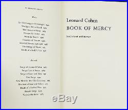 Book of Mercy LEONARD COHEN SIGNED First Edition 1984 Warmly Inscribed 1st