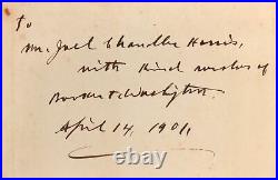 Booker T WASHINGTON / Up from Slavery An Autobiography Signed 1st Edition 1901