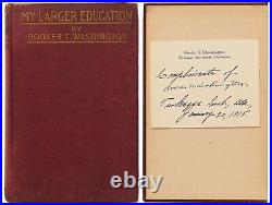Booker T. Washington Signed Card Within First Edition