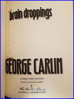 Brain Droppings George Carlin Signed First Edition Easton Press Leather
