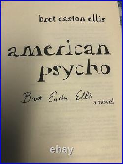Bret Easton Ellis American Psycho First UK Edition 1998 Signed HBDJ