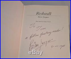 Brian Jacques SIGNED & Inscribed Redwall First Edition