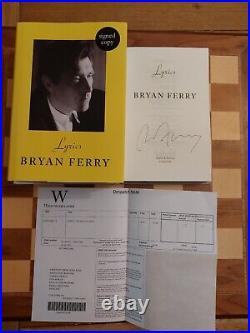Bryan Ferry Lyrics SIGNED Hardback Book Roxy Music 1st Edition 1st Impression