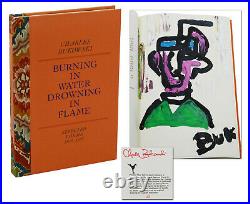 Burning in Water CHARLES BUKOWSKI 1974 First Edition SIGNED with ORIG PAINTING