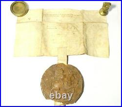 C1604 Original JAMES I His Wax GREAT SEAL on Letters Patent Vellum Document #1