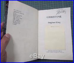CHRISTINE by Stephen King SIGNED 1983 First UK Edition 1st printing ex-Library