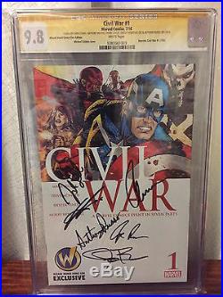 CIVIL WAR #1 CGC 9.8 Exclusive Chris Evans Jeremy Renner Signed Avengers Endgame