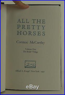 CORMAC MCCARTHY All the Pretty Horses SIGNED FIRST EDITION