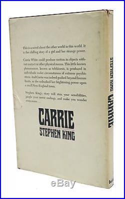 Carrie Signed Stephen King First Edition 1st Printing Author's 1st Book 1974